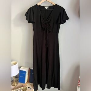 Black knit midi dress